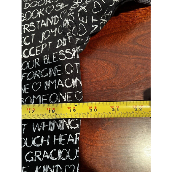 Womens Sweet Child Love Notes Peace Inspirational Black Hoodie Zip Up Jacket M - Picture 8 of 9
